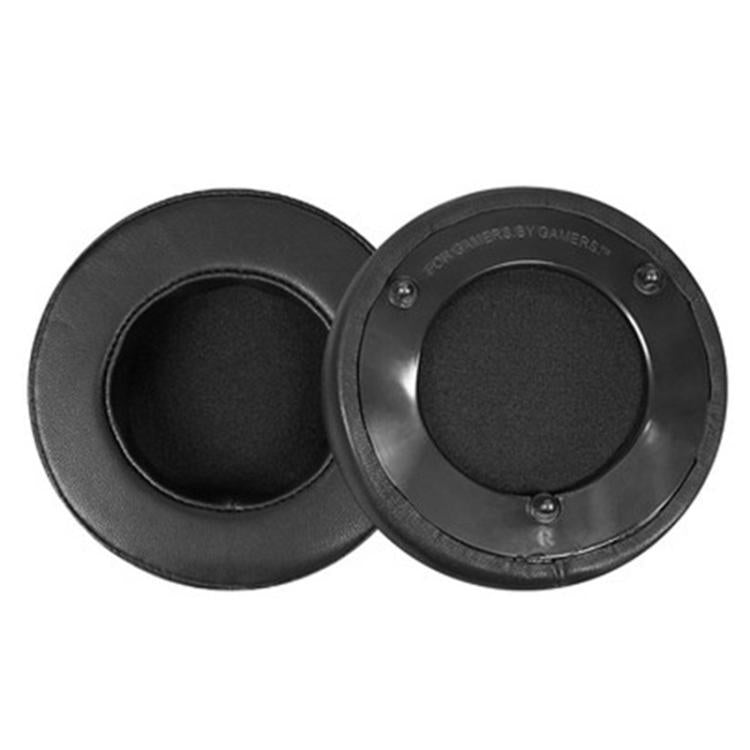 1 Pair Push Snap-on Replacement Earpads For Razer ManOWar 7.1, Lambskin, Protein Leather Ice Silk Fabric, Protein Leather