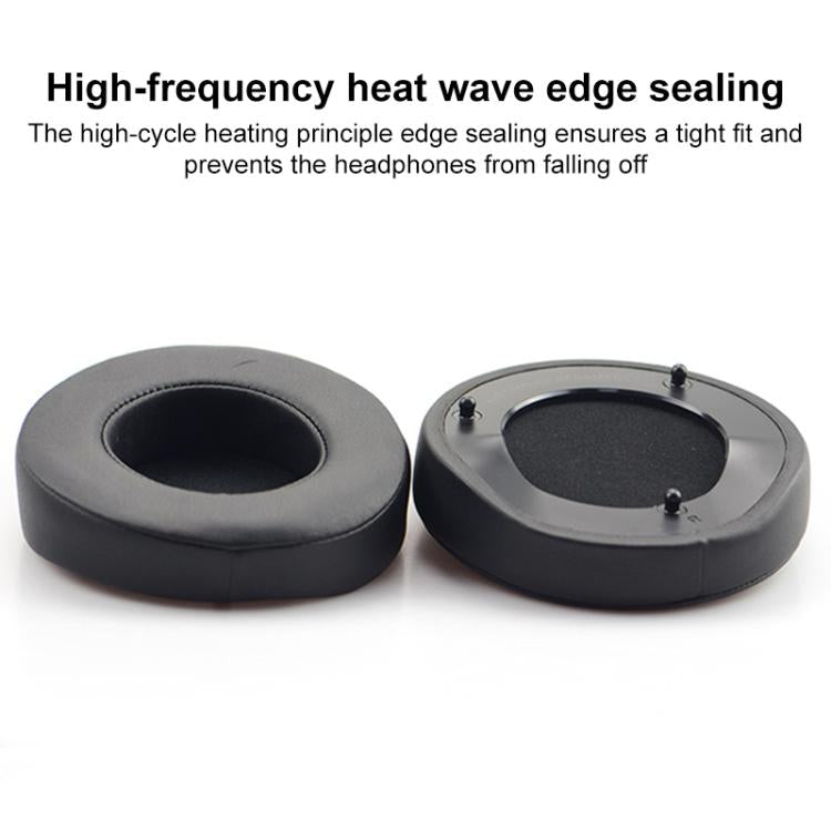 1 Pair Push Snap-on Replacement Earpads For Razer ManOWar 7.1, Lambskin, Protein Leather Ice Silk Fabric, Protein Leather