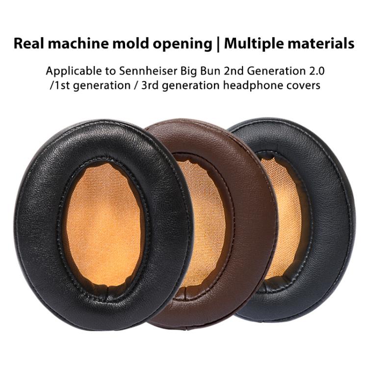 2pcs Insert Lambskin Replacement Earpads For Sennheiser MOMENTUM 2.0, Lambskin(Black Yellow), Lambskin(Black), Lambskin(Brown Yellow), Lambskin(Dark Brown)
