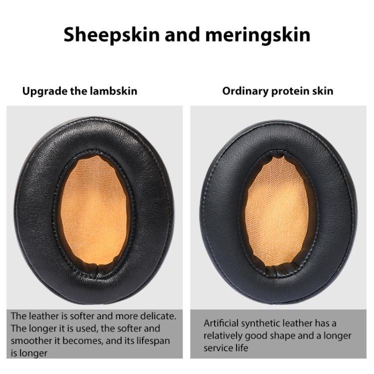 2pcs Insert Lambskin Replacement Earpads For Sennheiser MOMENTUM 2.0, Lambskin(Black Yellow), Lambskin(Black), Lambskin(Brown Yellow), Lambskin(Dark Brown)