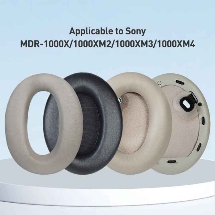 1 Pair Spliced Protein Leather Earphone Replacement Earpads Pads For Sony WH-1000XM4