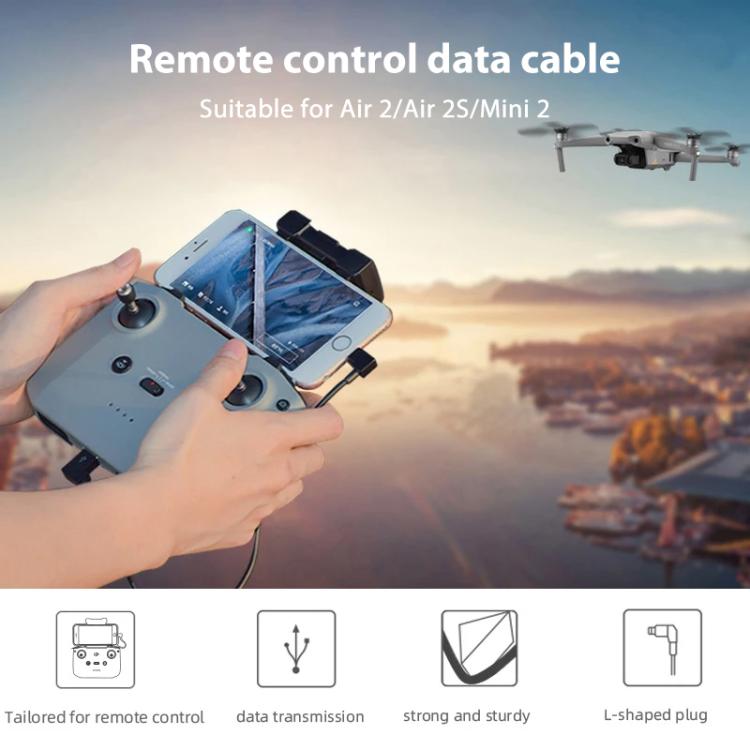 BRDRC Data Cable for DJI Mavic Air 2 / Air 2S / Mini 2, 30cm Type-C to Type-C, 30cm Type-C to Android, 30cm Type-C to 8 Pin