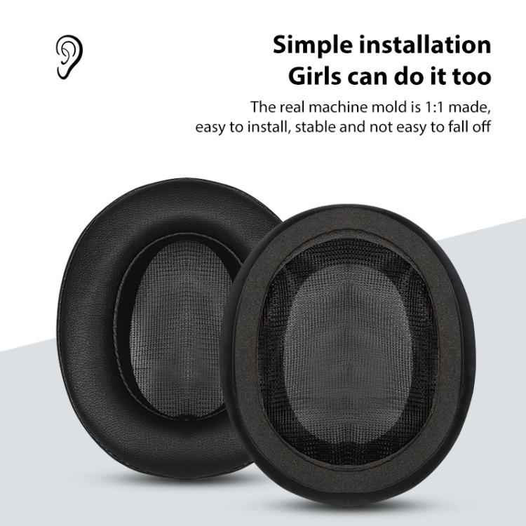 2pcs Snap-on Protein Leather Replacement Earpads For Panasonic RP-HD10 / RP-HD10E