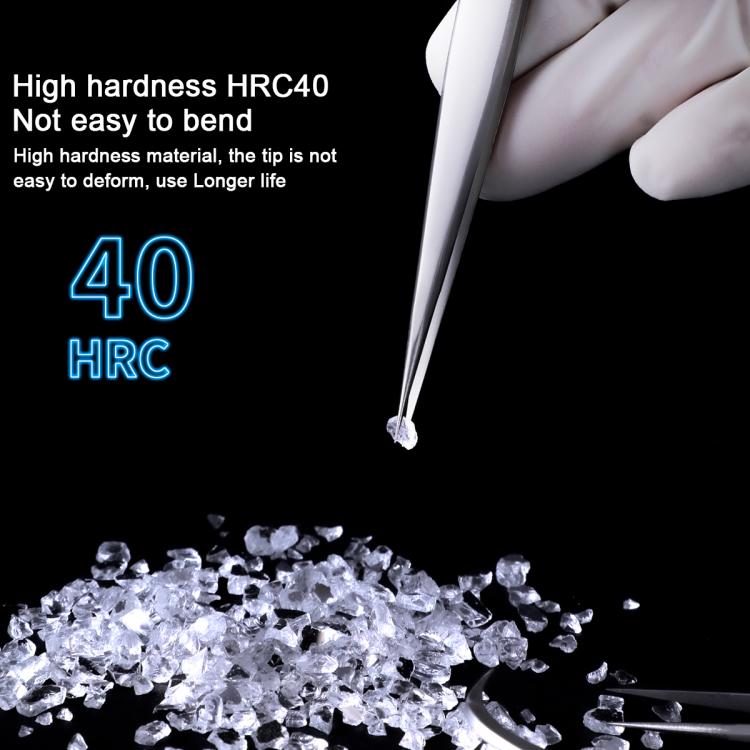 MEGA-IEDA High Hard Non-magnetic Stainless Steel Repair Tweezers, Long Tip, Short Tip, Curved Tip