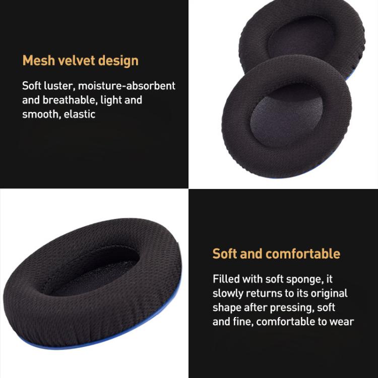 2pcs BK Cloth Earphone Replacement Earpads Pads For HyperX Cloud Chat / Cloud Stinger Core