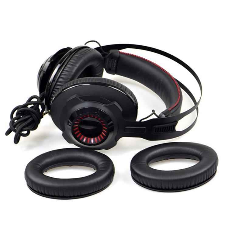 2pcs Protein Leather Flannel Splicing Earphone Replacement Earpads Pads For HyperX Revolver S