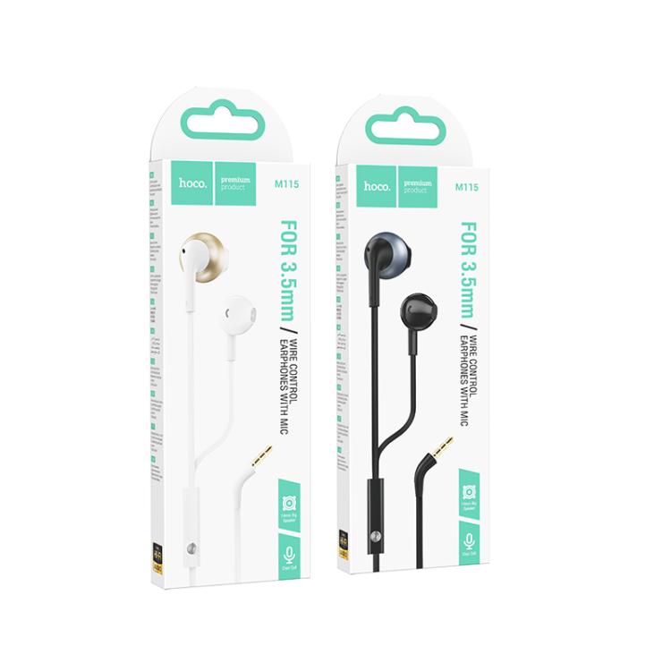 hoco M115 3.5mm Plug Sagacious Universal Earphones with Microphone, hoco M115 3.5mm