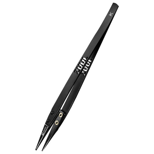 2uul TW32 Black K Flat Tip ESD-Safe Ceramic Tweezers, 2uul TW32