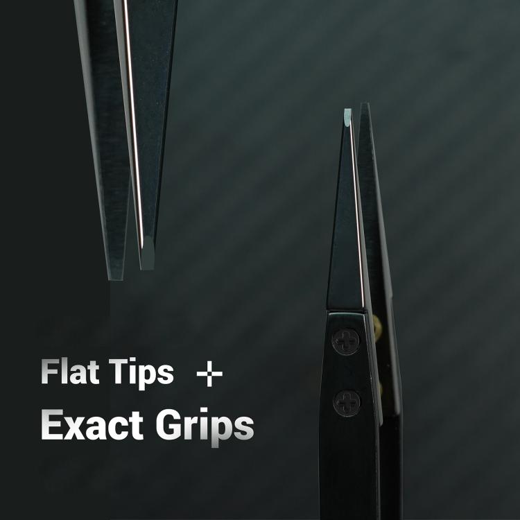 2uul TW32 Black K Flat Tip ESD-Safe Ceramic Tweezers, 2uul TW32