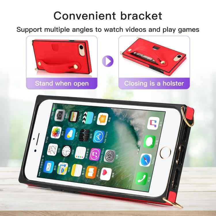 Wrist Strap PU+TPU Shockproof Protective Case with Crossbody Lanyard & Holder & Card Slot, For iPhone 6, For iPhone 7 / 8 / SE 2020, For iPhone 6 Plus, For iPhone 8 Plus / 7 Plus, For iPhone XS / X, For iPhone XR, For iPhone XS Max, For iPhone 11      ...