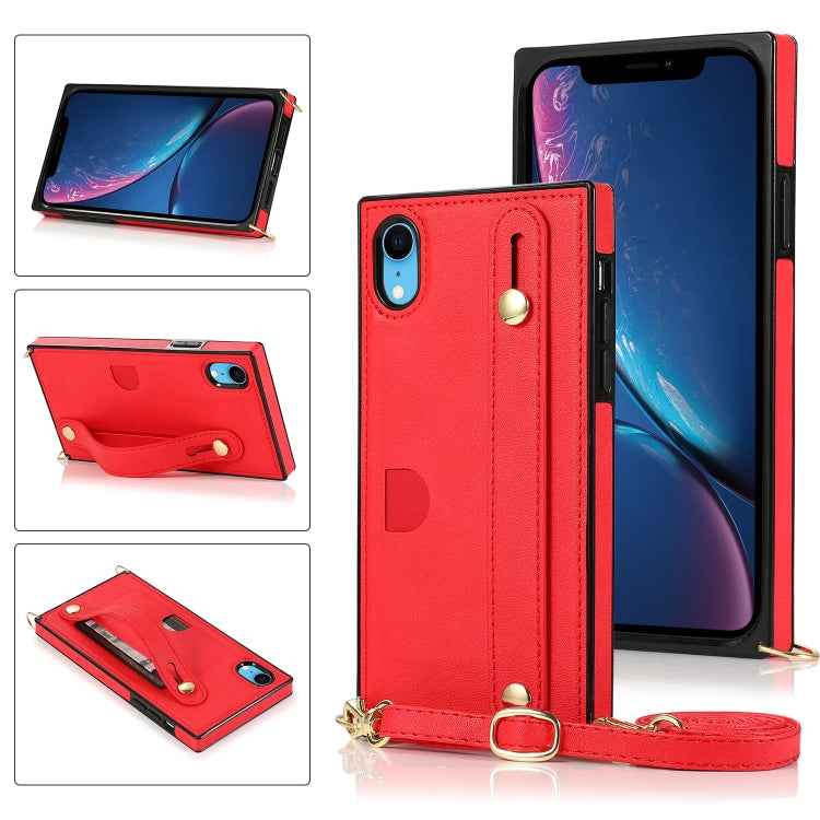 Wrist Strap PU+TPU Shockproof Protective Case with Crossbody Lanyard & Holder & Card Slot, For iPhone 6, For iPhone 7 / 8 / SE 2020, For iPhone 6 Plus, For iPhone 8 Plus / 7 Plus, For iPhone XS / X, For iPhone XR, For iPhone XS Max, For iPhone 11      ...