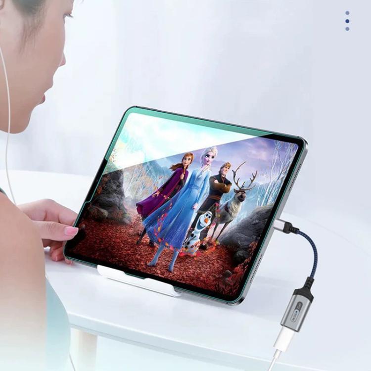 MH-306 USB-C / Type-C to 8 Pin Audio Earphone Adapter with Indicator Light