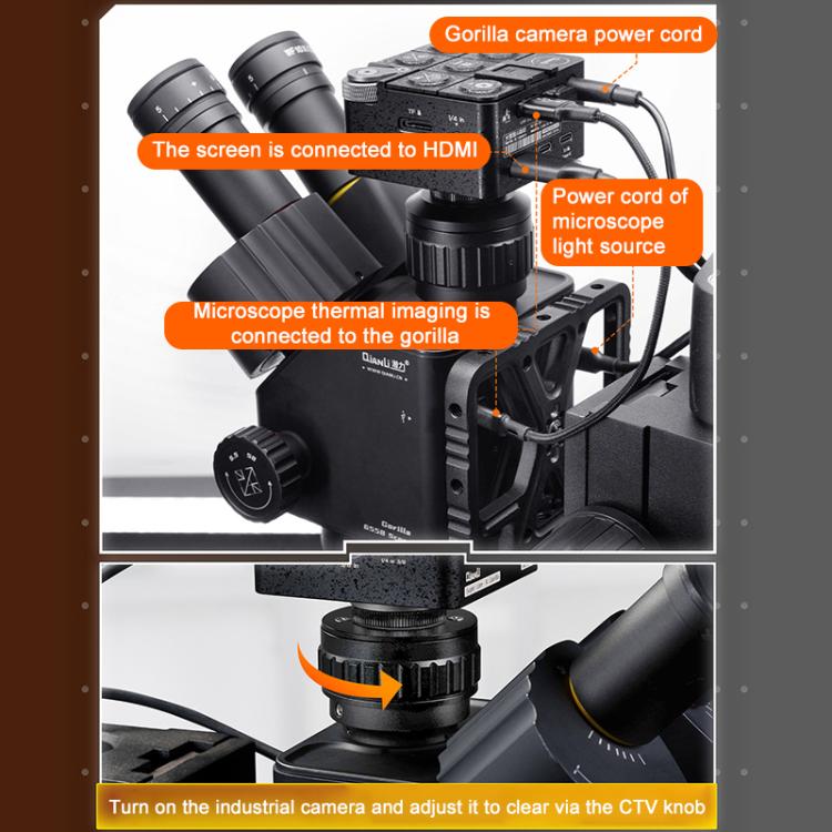 QianLi 6558 6.5X-58X Gorilla Trinocular Microscope