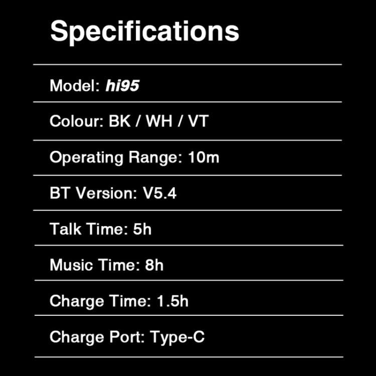 Hileo Hi95 Open-Ear Bluetooth Stereo Music Wireless Earphones