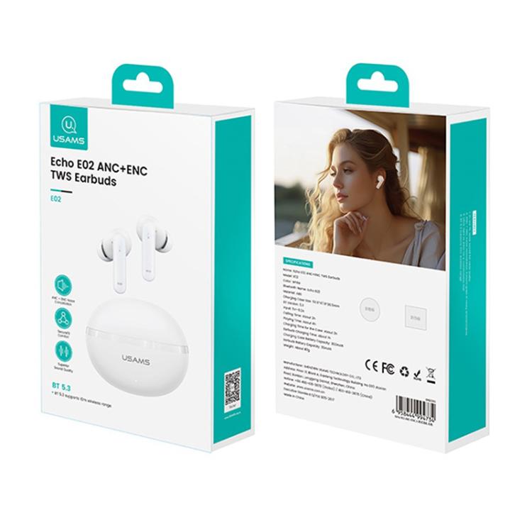 USAMS Echo E02 ANC and ENC In-Ear TWS Wireless Bluetooth Earphones