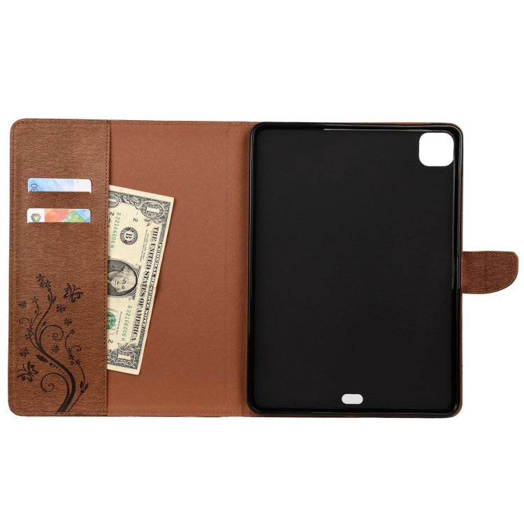 Butterfly Flower Embossing Pattern Horizontal Flip Leather Case with Holder & Card Slots & Wallet, For iPad Pro 11 (2020)
