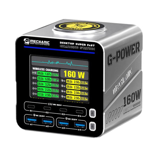Mechanic G-POWER 160W GaN Desktop Fast Charging Station with 15W Magnetic Fast Charging