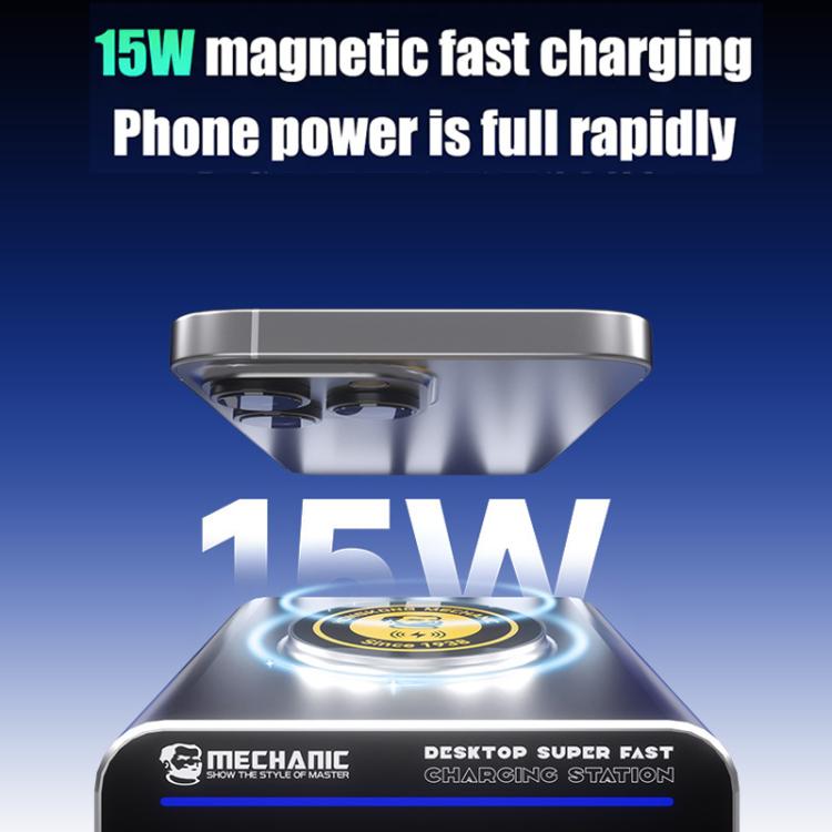 Mechanic G-POWER 160W GaN Desktop Fast Charging Station with 15W Magnetic Fast Charging, EU Plug, US Plug, UK Plug
