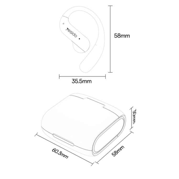 Yesido YSP28 ENC Noise Reduction Ear-hook Open OWS Bluetooth Earphone