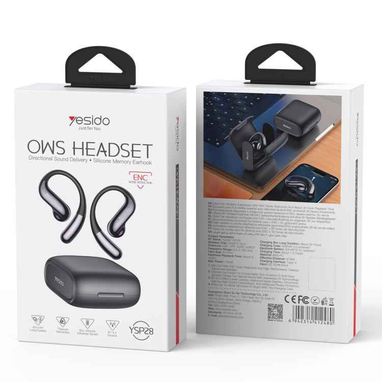 Yesido YSP28 ENC Noise Reduction Ear-hook Open OWS Bluetooth Earphone