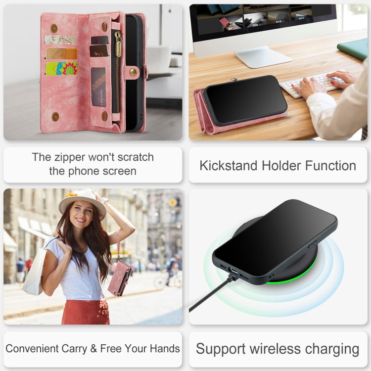 CaseMe-008 Detachable Multifunctional Horizontal Flip Leather Case with Card Slot & Holder & Zipper Wallet & Photo Frame, For iPhone 12 mini, For iPhone 12 / 12 Pro, For iPhone 12 Pro Max