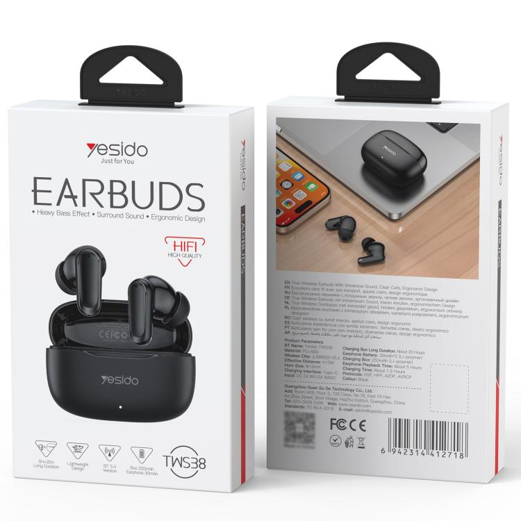 Yesido TWS38 In-Ear TWS Bluetooth Earphone, TWS38
