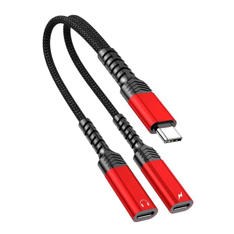 2 in 1 Type-C to Dual Type-C Charging and Audio Adapter Cable