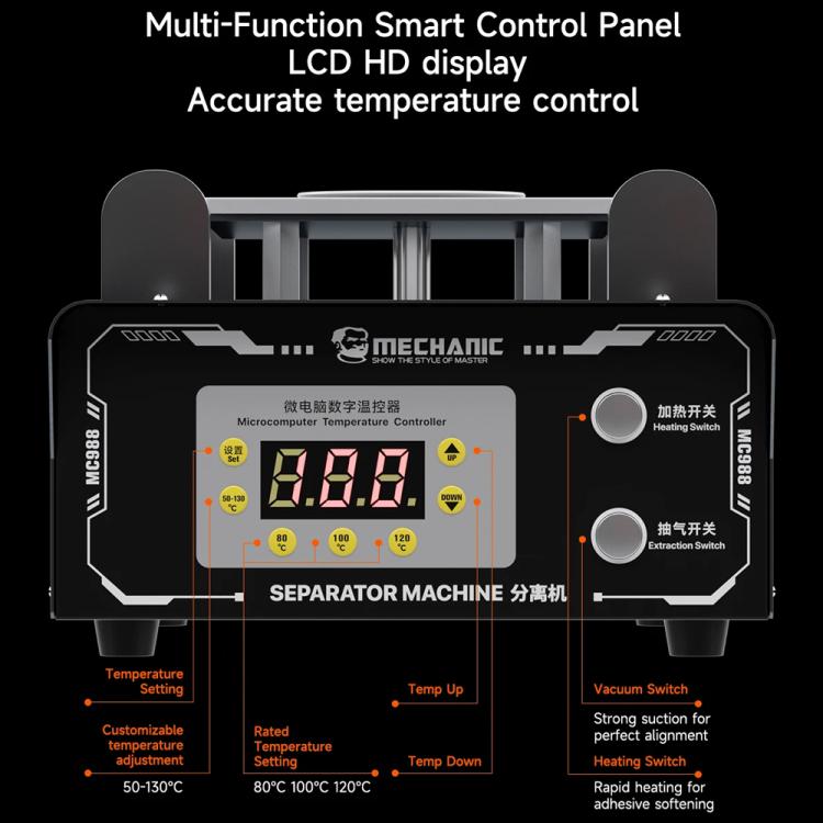 Mechanic MC988 10.5 inch Temp Control Screen Separator Machine with Vacuum Pump