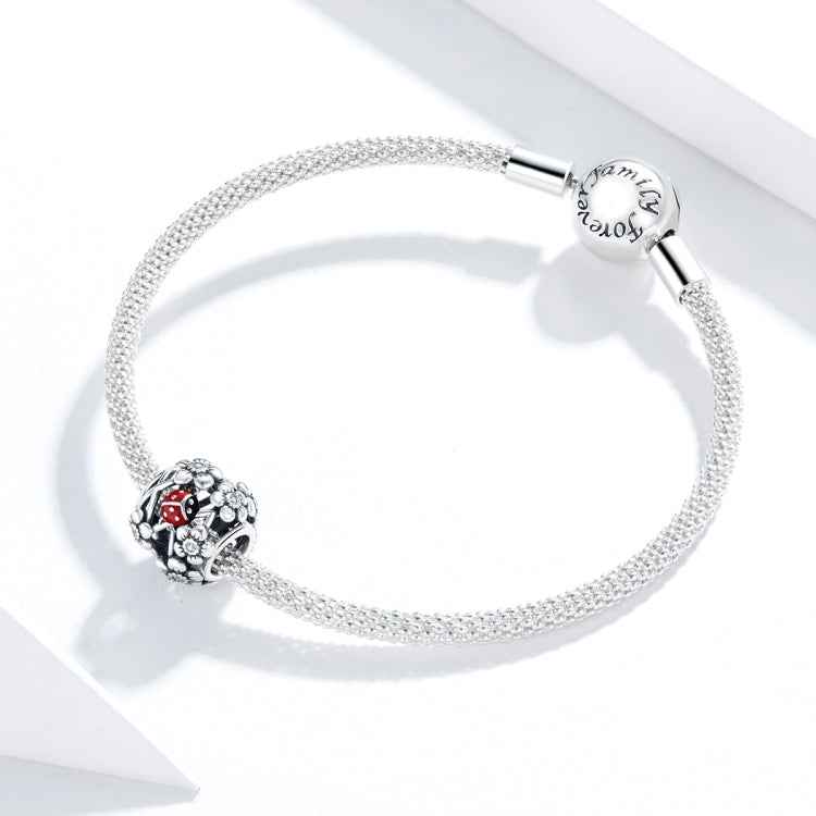 S925 Sterling Silver Garden Elves Ladybug Beads DIY Bracelet Necklace Accessories