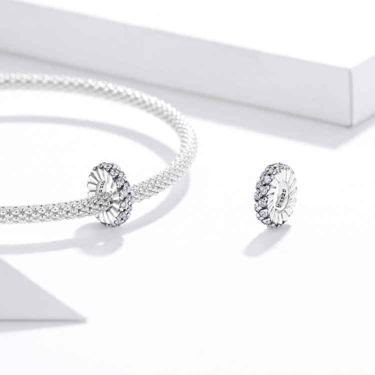 S925 Sterling Silver Shining Winter Zircon Beads DIY Bracelet Necklace Accessories