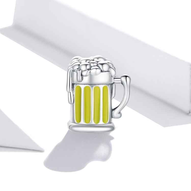 S925 Sterling Silver Beer Mug Beads DIY Bracelet Necklace Accessories