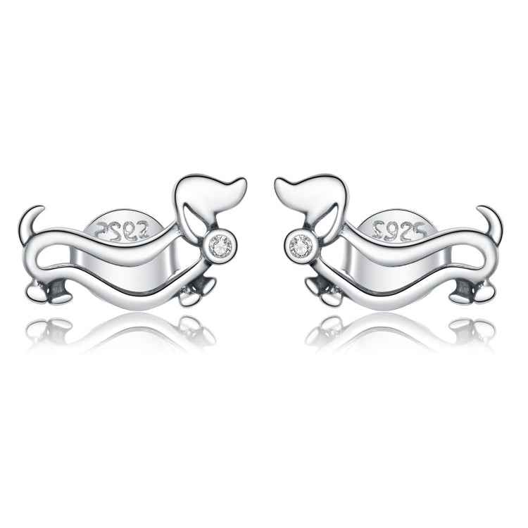 S925 Sterling Silver Cute Dog Women Earrings