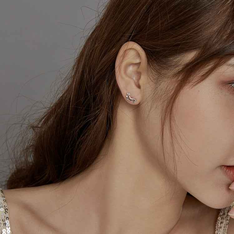 S925 Sterling Silver Cute Dog Women Earrings
