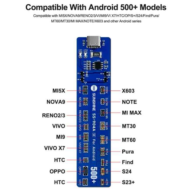 SUNSHINE SS-904A SE Universal Android Phones Battery Activation Board with Auto Polarity