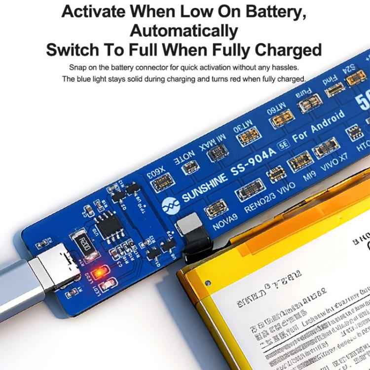 SUNSHINE SS-904A SE Universal Android Phones Battery Activation Board with Auto Polarity