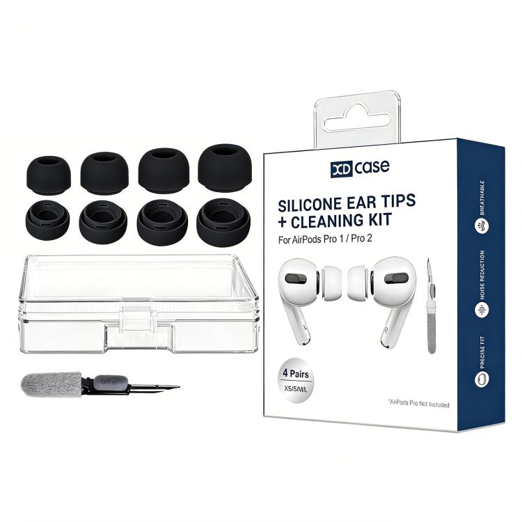 XDcase 4 Pairs Silicone Earplugs with Pressure Relief Holes L / M / S / XS Size, L / M / S / XS