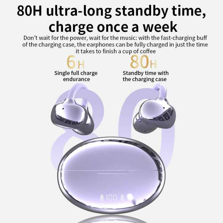 Q108 Digital Display Open Ear Clip Bluetooth 6.1 Wireless Earphones