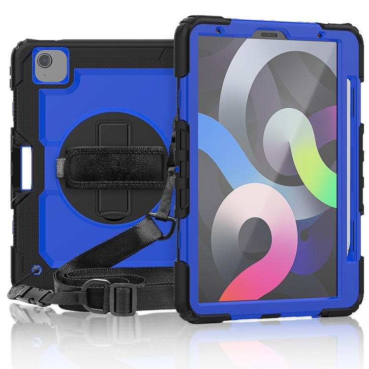 Shockproof Colorful Silicone + PC Protective Case with Holder & Shoulder Strap & Hand Strap & Pen Slot, For iPad Air 2022 / 2020 10.9