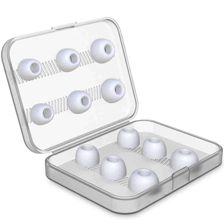 6 Pairs Wireless Earphone Replaceable Silicone Ear Cap Earplugs for AirPods Pro, with Storage Box