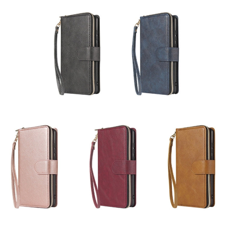 Zipper Wallet Bag Horizontal Flip PU Leather Case with Holder & 9 Card Slots & Wallet & Lanyard & Photo Frame, For iPhone 11, For iPhone 11 Pro, For iPhone 11 Pro Max, For iPhone SE 2022 / SE 2020 / 8 / 7, For iPhone 12 mini, For iPhone 12 / 12 Pro    ...