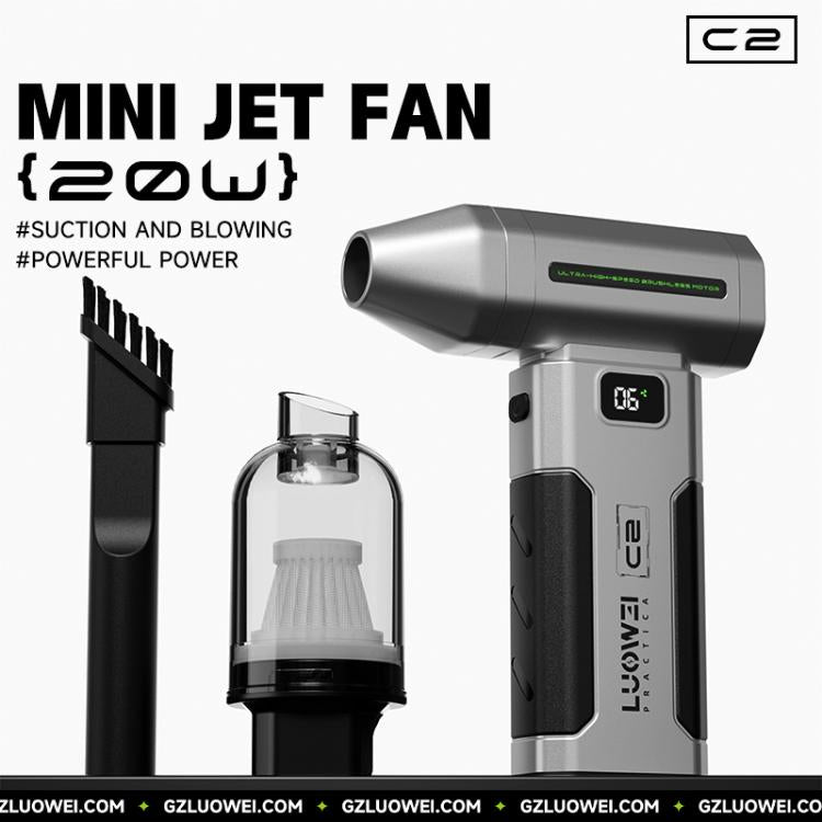 Luowei C2 Portable Rechargeable Ultra-High Hurricane Clean Dust Mini Jet Fan