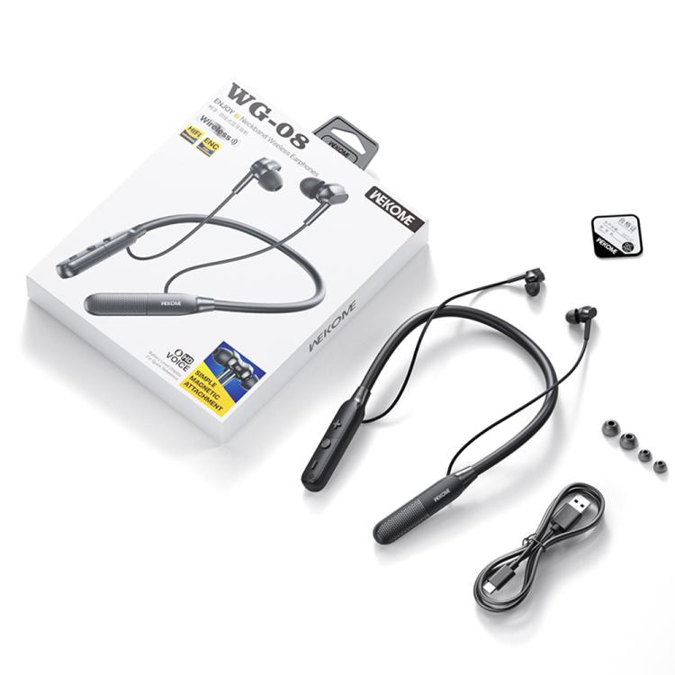 WK WG-08 Nnjoy Neckband Wireless Bluetooth Earphone, WG-08 (Beige), WG-08 (Black)