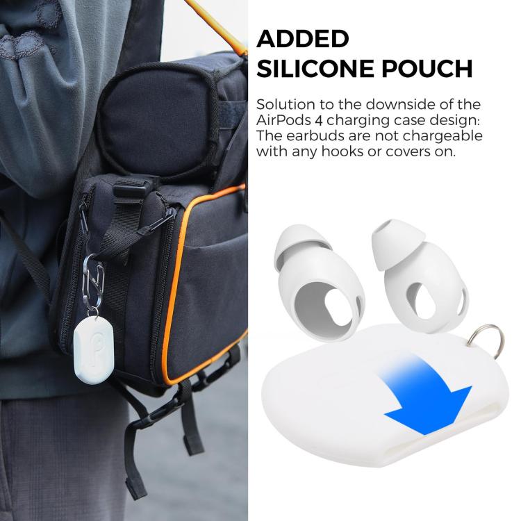 XDcase 3 Pairs Silicone Cover Ear Caps with Storage Case & Carabiner, For AirPods 5 / 4
