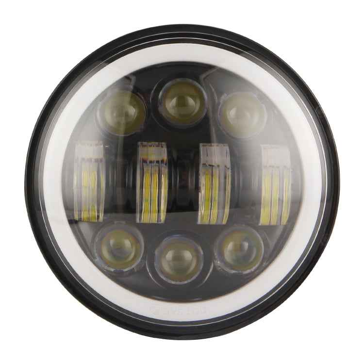 EagleVision DC9-30V 35W 6000K 4000LM 5.75 inch Round Motorcycle 6LEDs Headlight with Angel Eye for Harley-Davidson