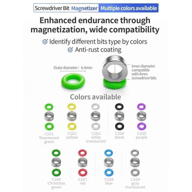 Qianli Multiple Colors Screwdriver Bit Magnetizer Compatible with 4mm Screwdriver Bits