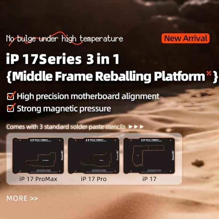 Qianli 3 in 1 Magnetic Middle Frame Reballing Platform for iPhone 17 / 17 Pro / 17Pro Max, Qianli 3 in 1
