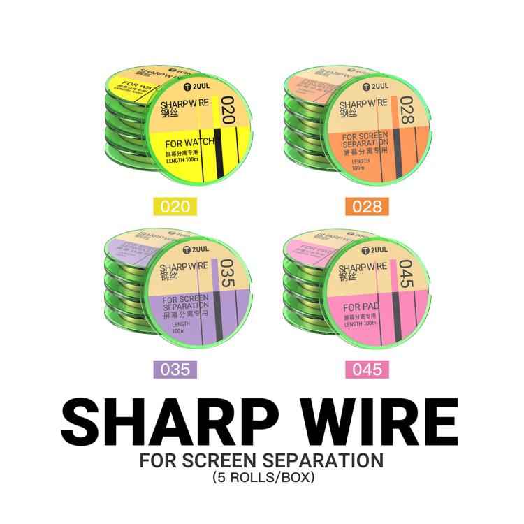 2UUL 5 in 1 GS Series 100m Special Steel Diamond Wire, 020, 028, 035, 045