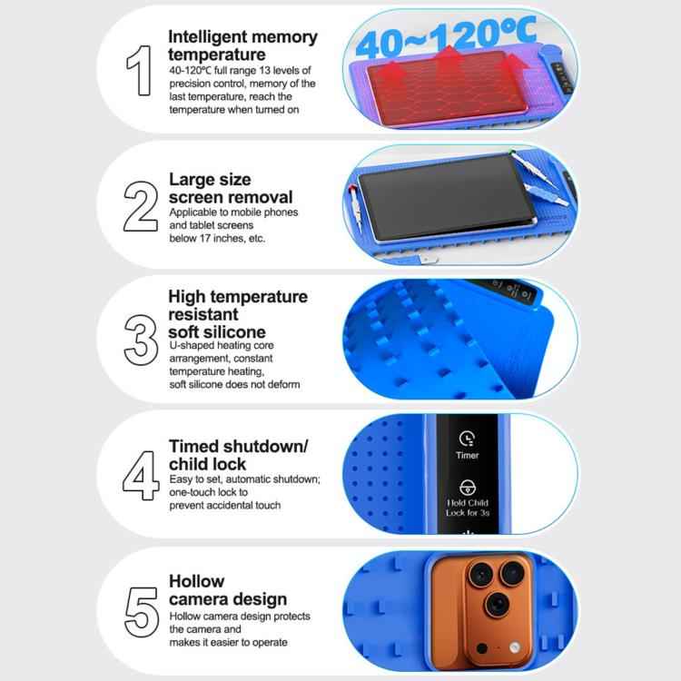 SUNSHINE LS3 Plus 17 inch LCD Screen Intelligent Temperature Control Heating Stage Separator Pad, US Plug, EU Plug