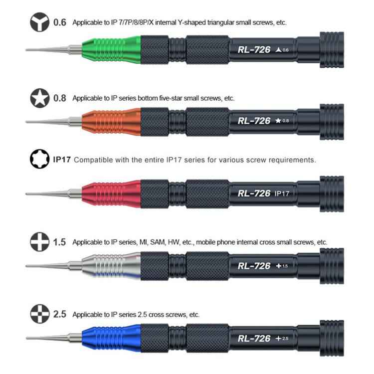 RELIFE RL-726A 5 in 1 Strong Magnetic 3D Torque Precision Screwdriver Set, RELIFE RL-726A