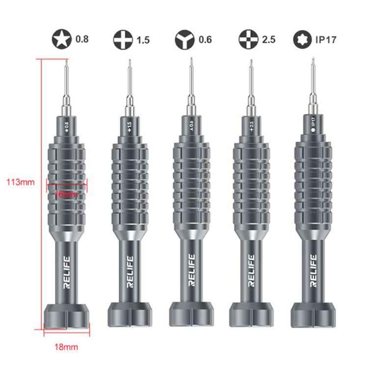 RELIFE RL-730 Steel Cannon King Classic Series Aluminum Alloy Screwdriver Set, Star 0.8, Phillips 1.5, Phillips 2.5, Y 0.6, Torx T1
